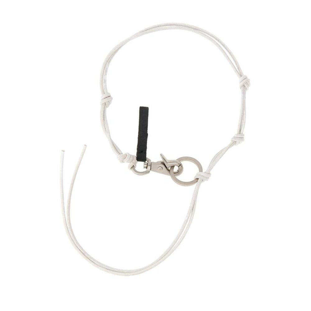 Our Legacy Men White Leather Ladon Necklace